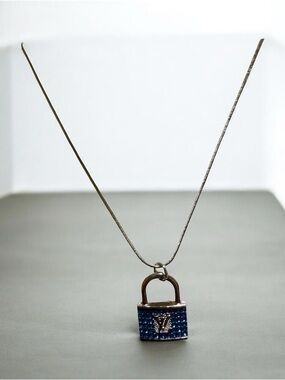 Padlock Pendant Necklace Rhinestone